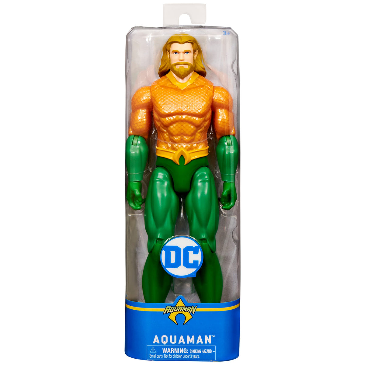 DC Comics Aquaman detailed sculpt highlights comic styling for display and imaginative play.