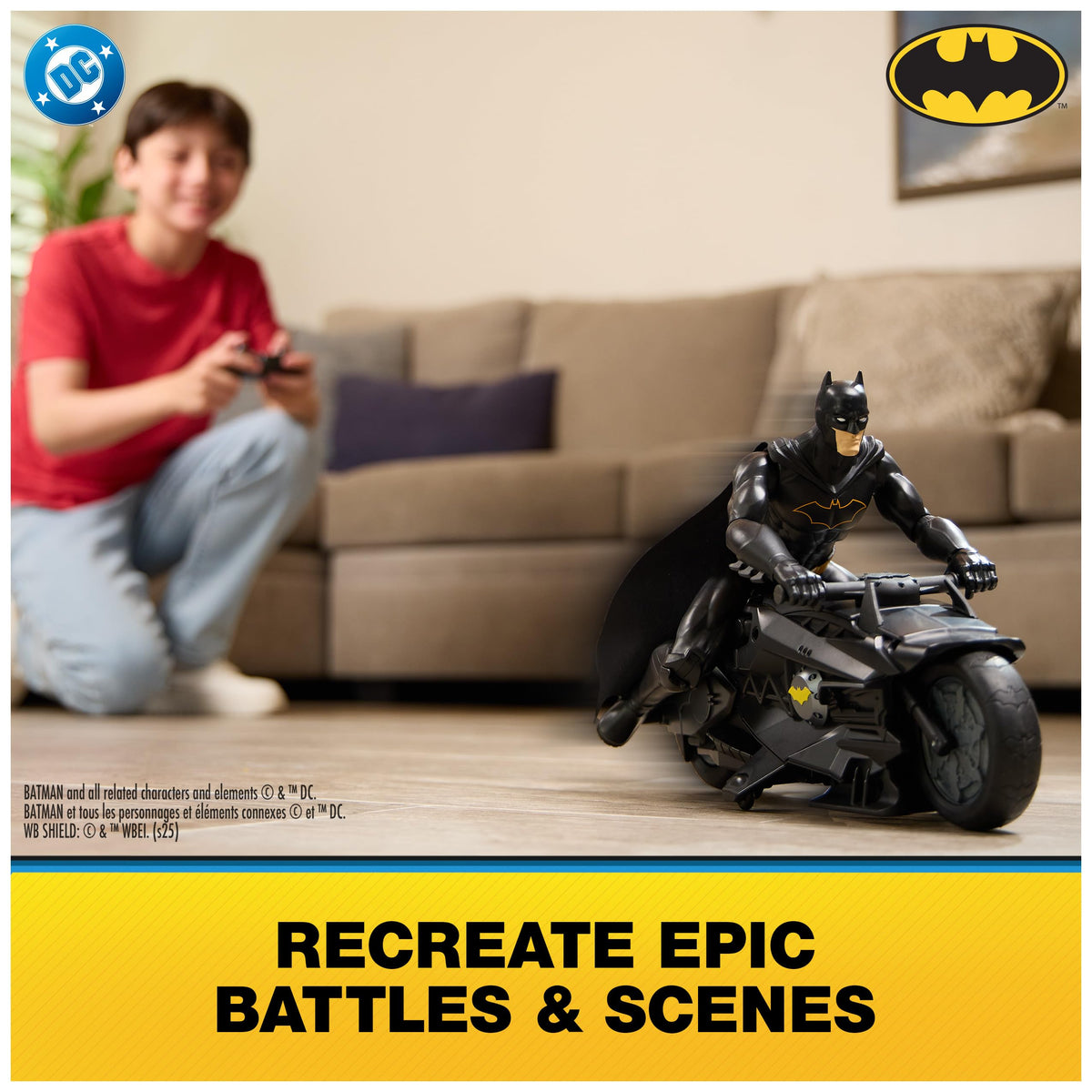 DC Comics Batman 12-inch action figure with 11 articulation points for dynamic posing.