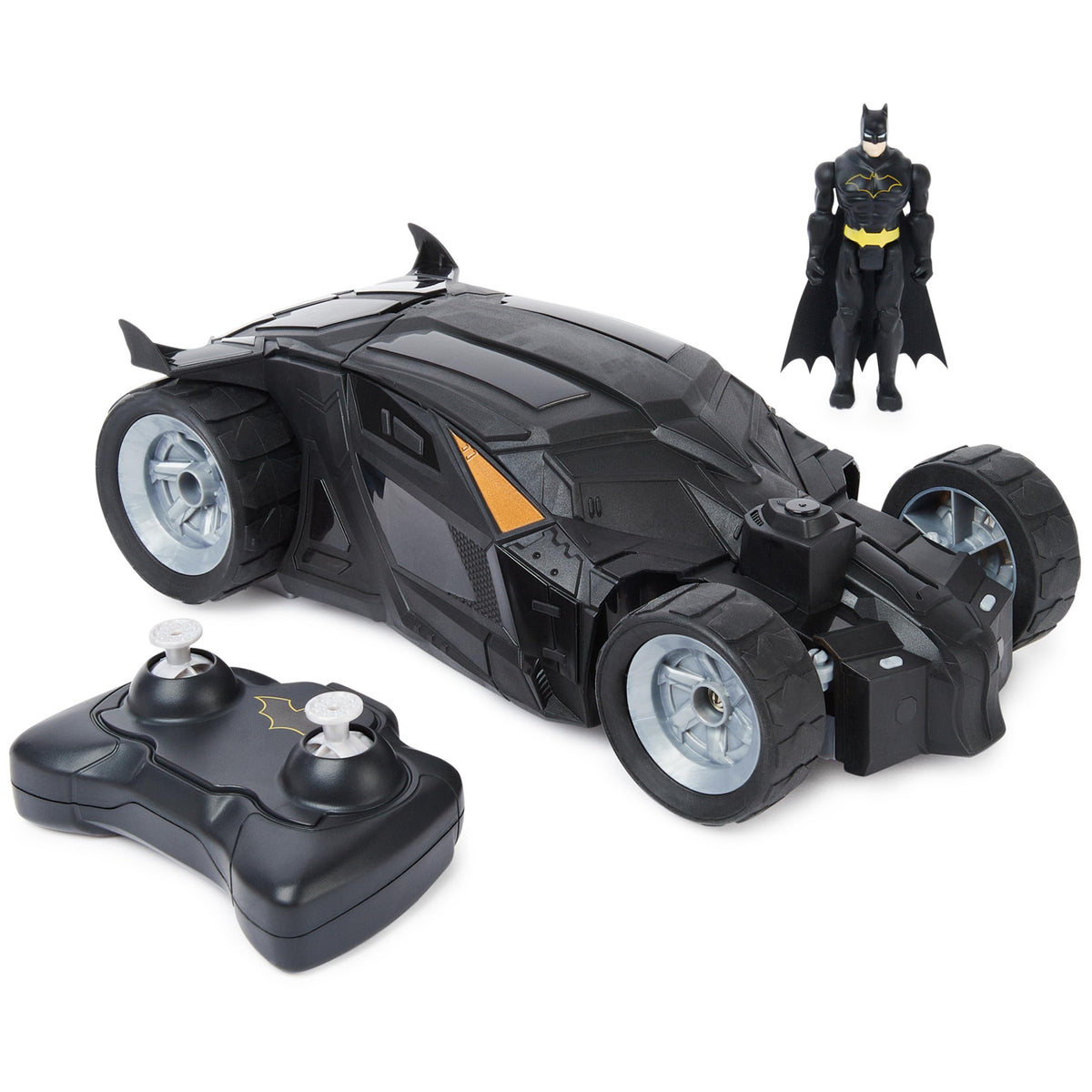DC Comics Batman Batmobile RC front view highlighting armored deco for imaginative play.