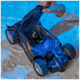 DC Comics Batman Batmobile RC side view ideal for dynamic chase scenes.