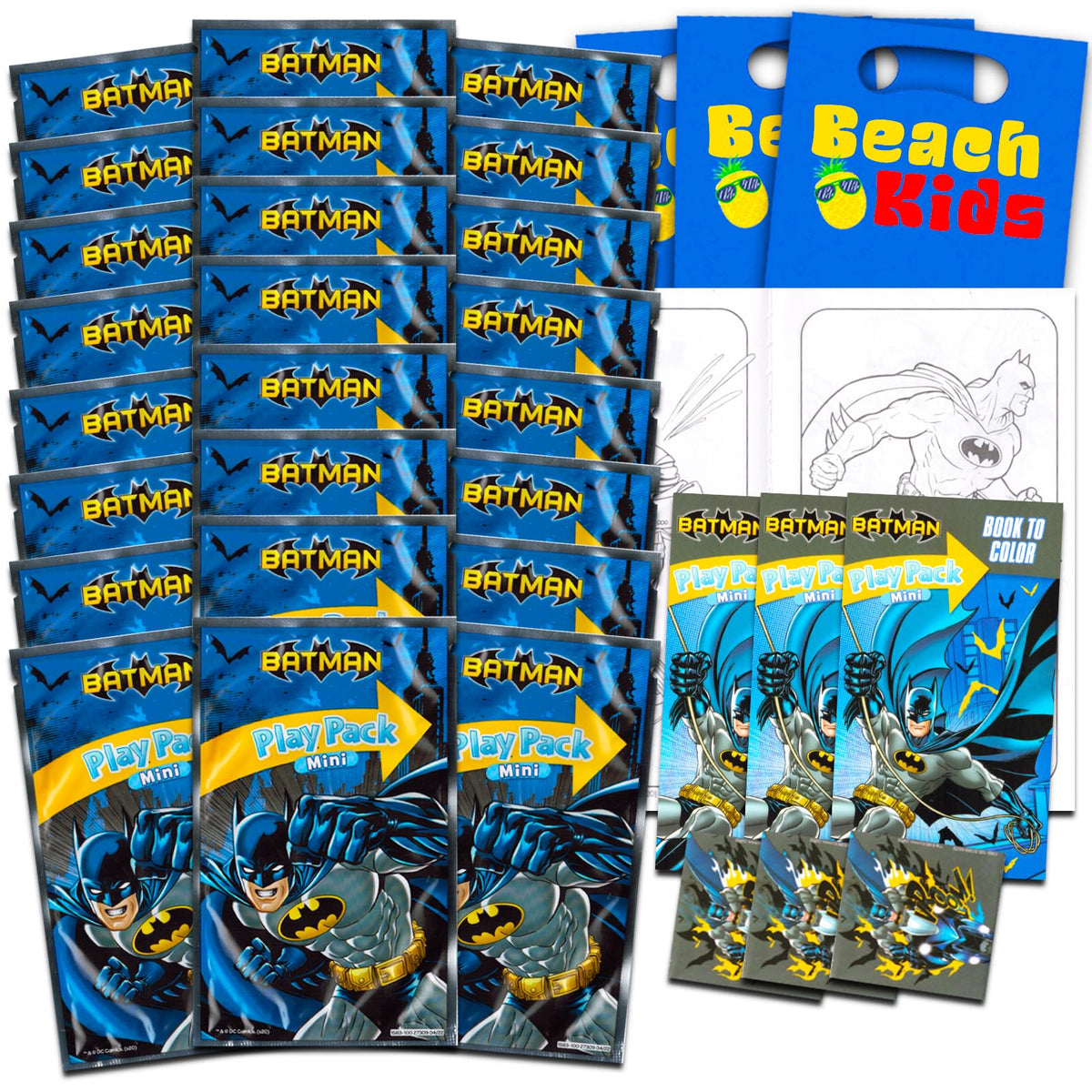 DC Comics Batman mini party favors set front pack for easy party setup