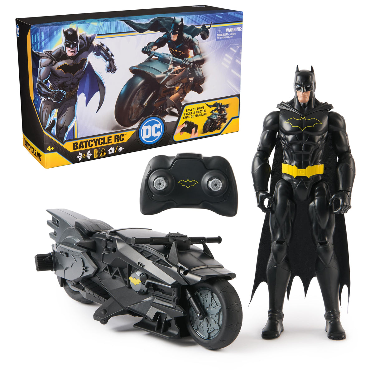 DC Comics Batman Stealth RC Batcycle remote control vehicle for action-packed play.