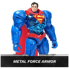 Metal Force armor detail highlights the metallic suit and heroic presence.