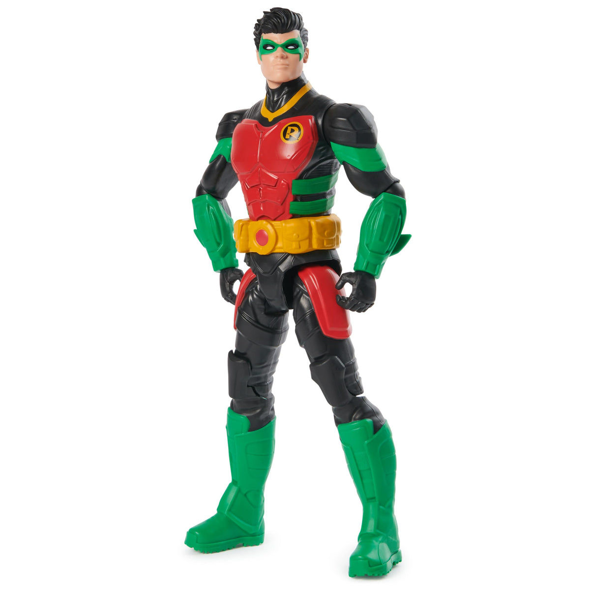 DC Comics Robin action figure 12-inch front view for imaginative play and heroic storytelling.