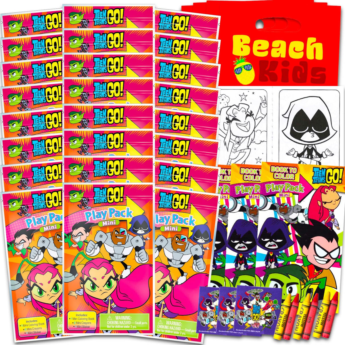 DC Comics Teen Titans Go mini pack coloring pages for kid-friendly party crafts