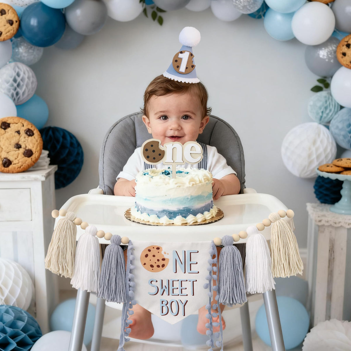 DCJHFJ Cookies cake topper with clear letters for a memorable cake display