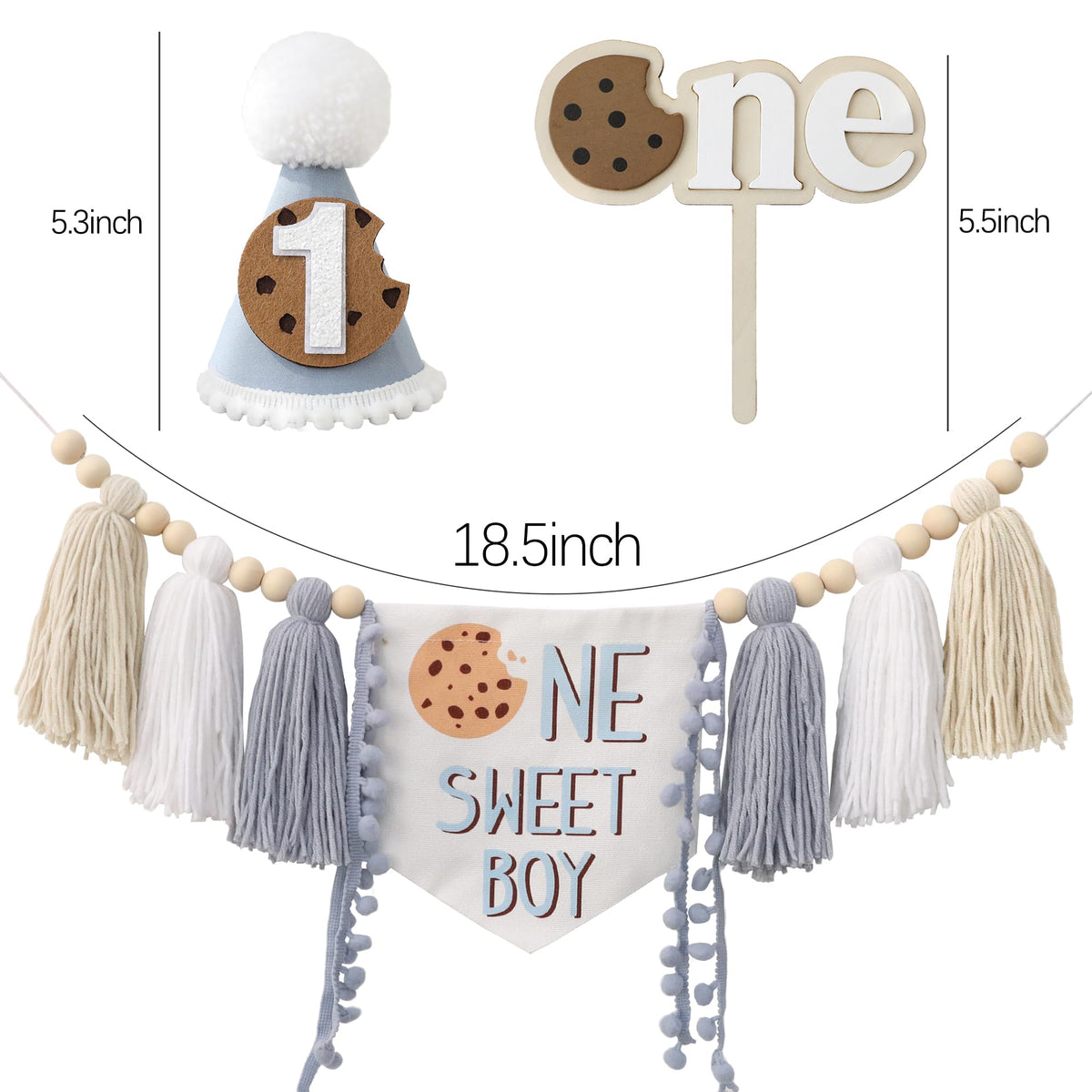 DCJHFJ Cookies first birthday decor set arranged for photos and cake smash