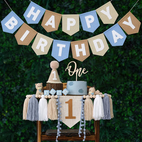 DCJHFJ happy birthday banner in felt for durable, reusable decor.