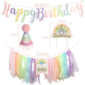 DCJHFJ Macaron Pastel Rainbow happy birthday banner brightens walls and party spaces.