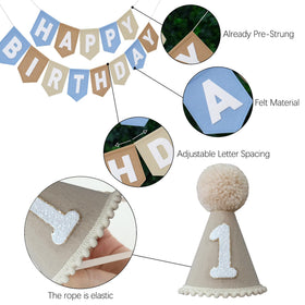 DCJHFJ package contents banner shows a complete 1st birthday set.