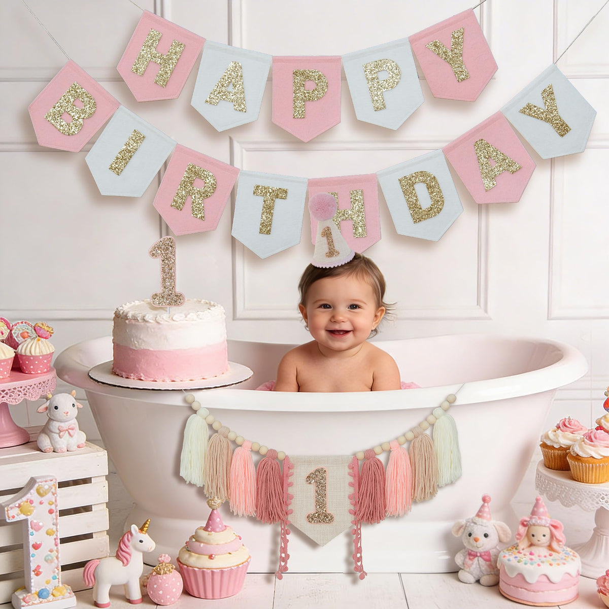DCJHFJ pink backdrop-friendly banner helps create photo-worthy party moments.
