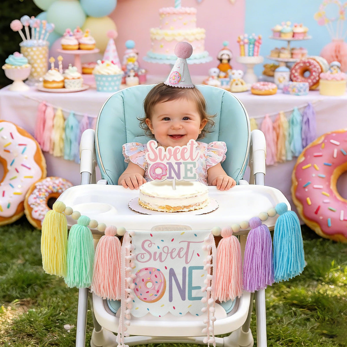 DCJHFJ Wooden cake topper for a charming cake smash moment