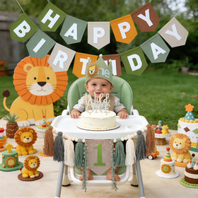 DCJHFJ Wild One high chair banner tassels add sturdy, reusable party decor.