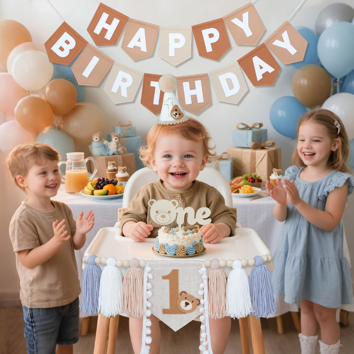 DCJHFJ wooden cake topper adds a cute focal point to the cake