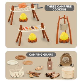 DCMAMA oil lamp toy creates atmospheric pretend camping ambiance.