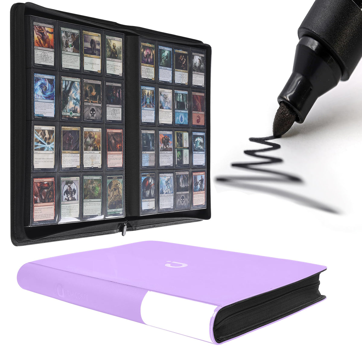 D DACCKIT card binder front cover showing organized display and quick viewing
