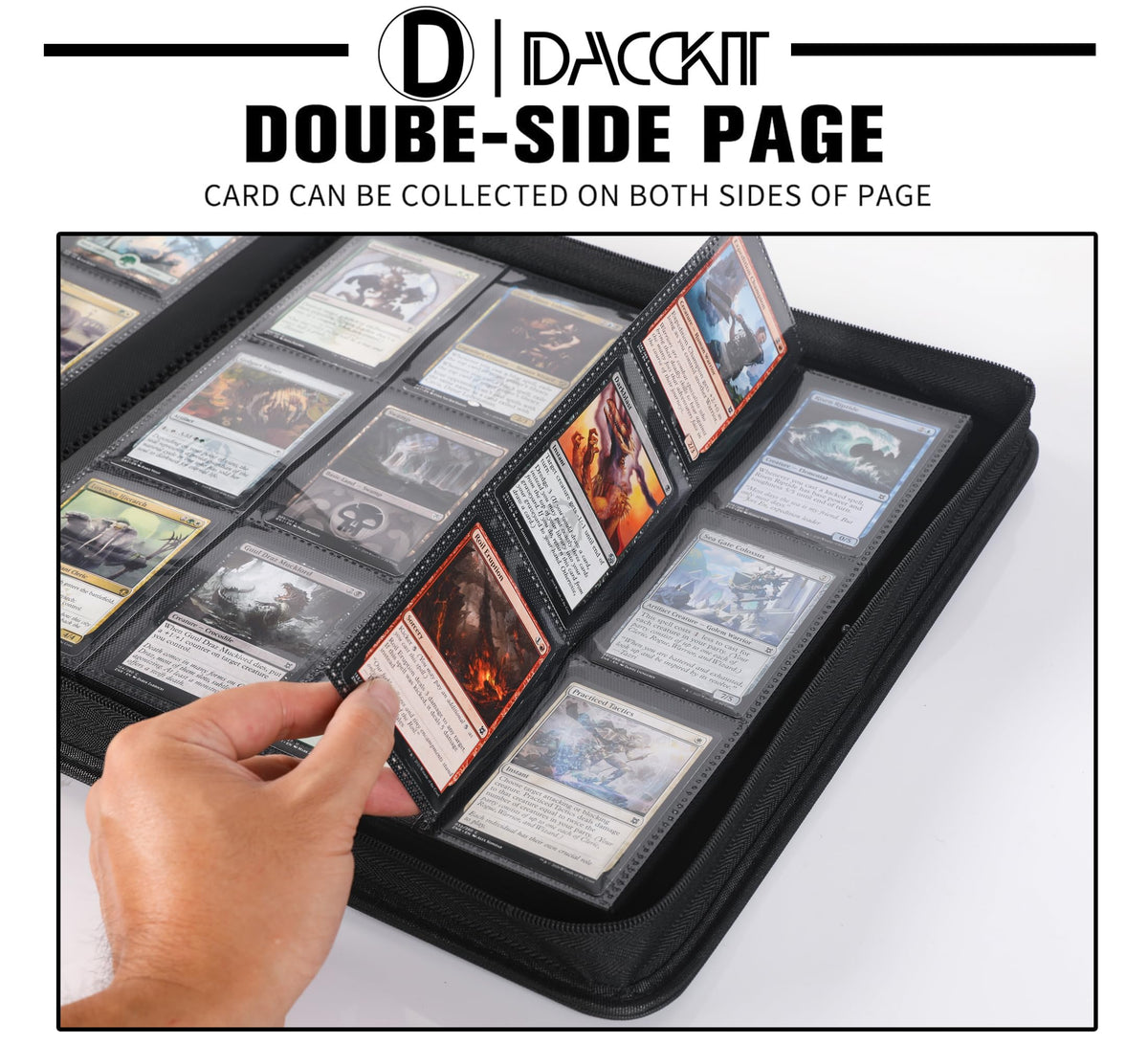 D DACCKIT ringless design protects cards from binding damage.