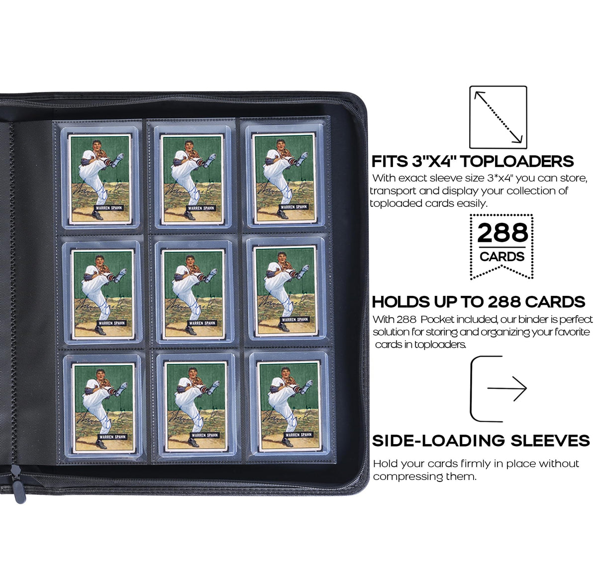 D DACCKIT top-loader binder spine view highlights a slim profile for tidy shelves.