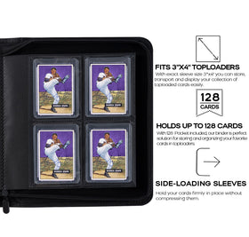 Close-up of sturdy zipper on D DACCKIT binder protecting card collection