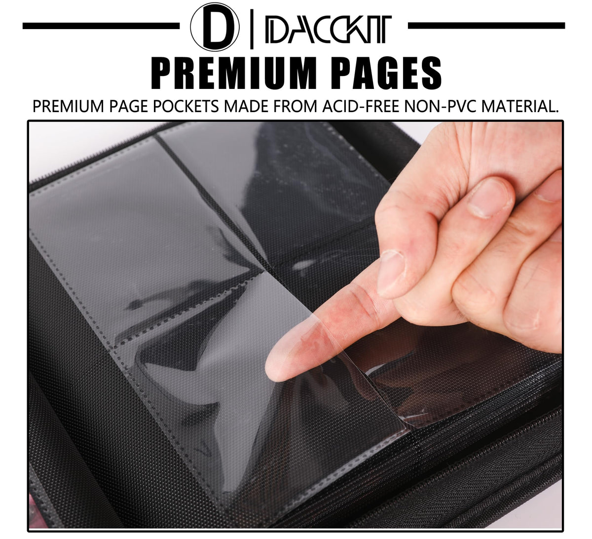 D DACCKIT binder holds 336 standard cards for large collections.