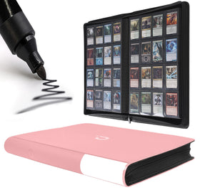 D DACCKIT premium card binder front cover in light pink for easy on-shelf display.