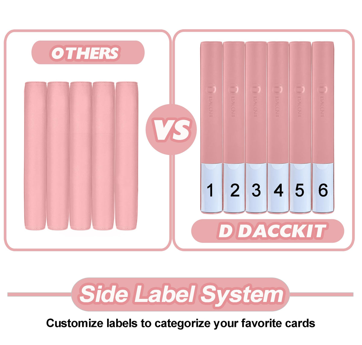 D DACCKIT 4x4 binder pairs storage with display for easy cross-collection organization.