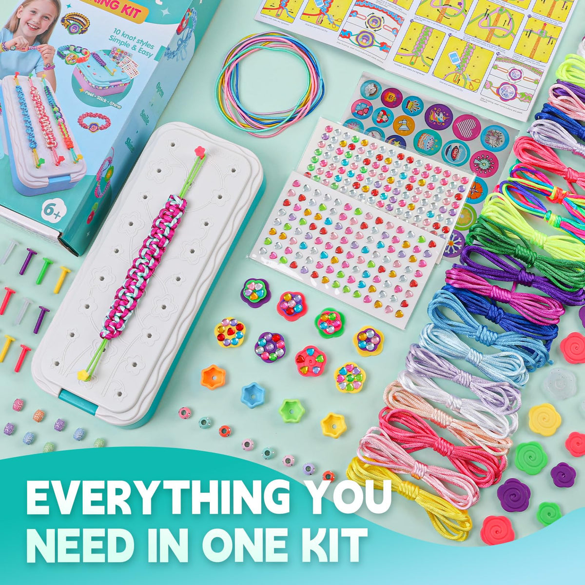 DDAI Bling Bracelet Kit sparkly heart stickers add festive flair