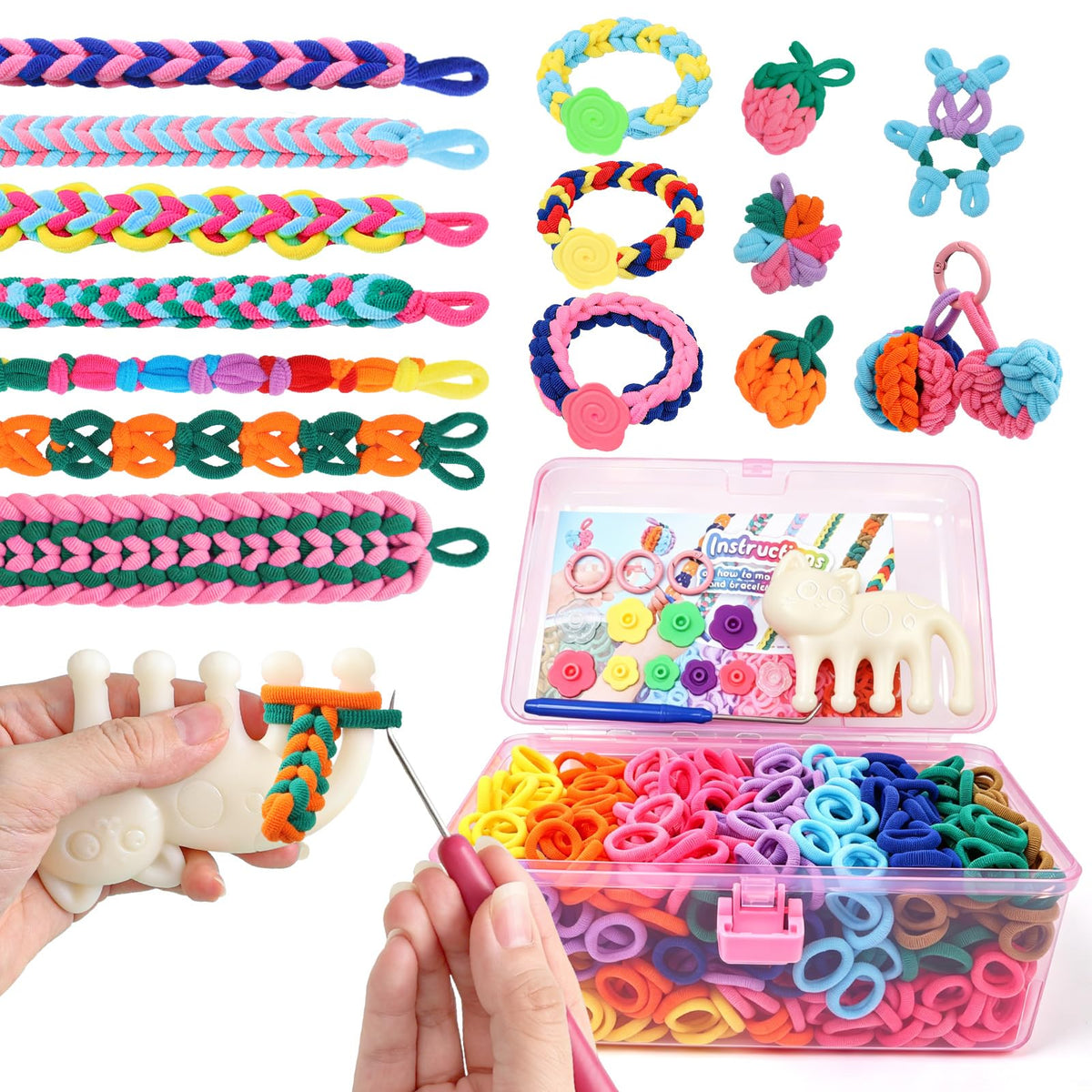 DDAI bracelet making kit cat loom helps kids craft colorful loom projects at home