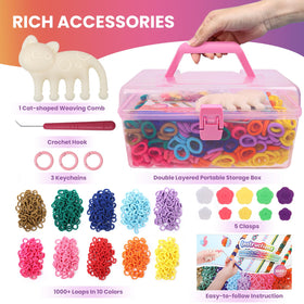 DDAI complete loom craft kit includes loom, loops, hook, instructions, and case