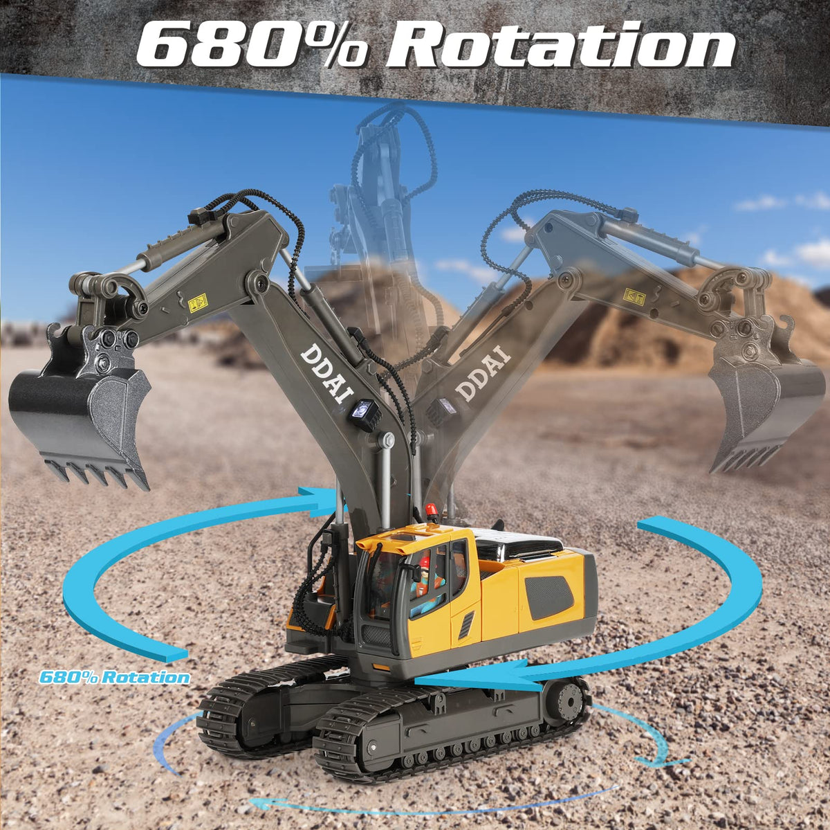 DDAI excavator metal shovel detail emphasizing durable construction