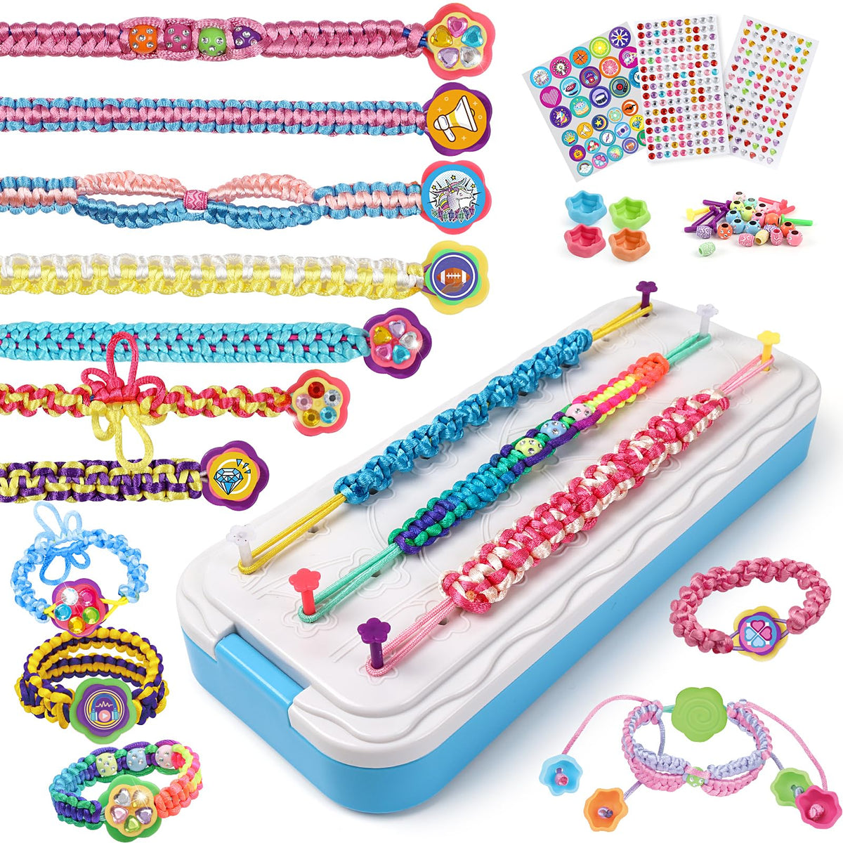 DDAI friendship bracelet kit box with loom and gems for instant crafting