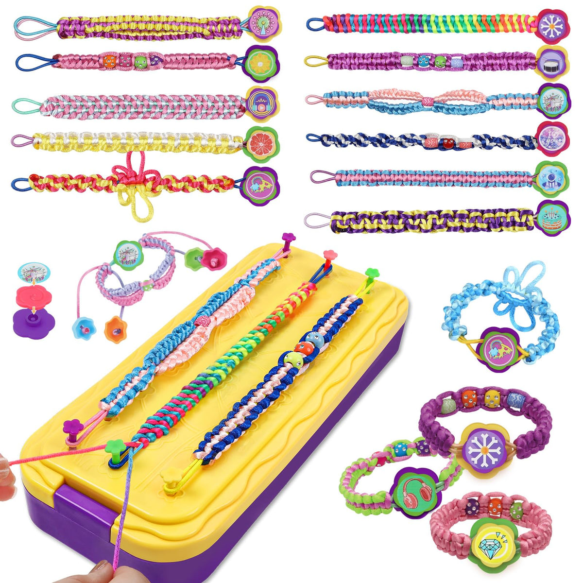 DDAI friendship bracelet kit cover with colorful threads for creative play.