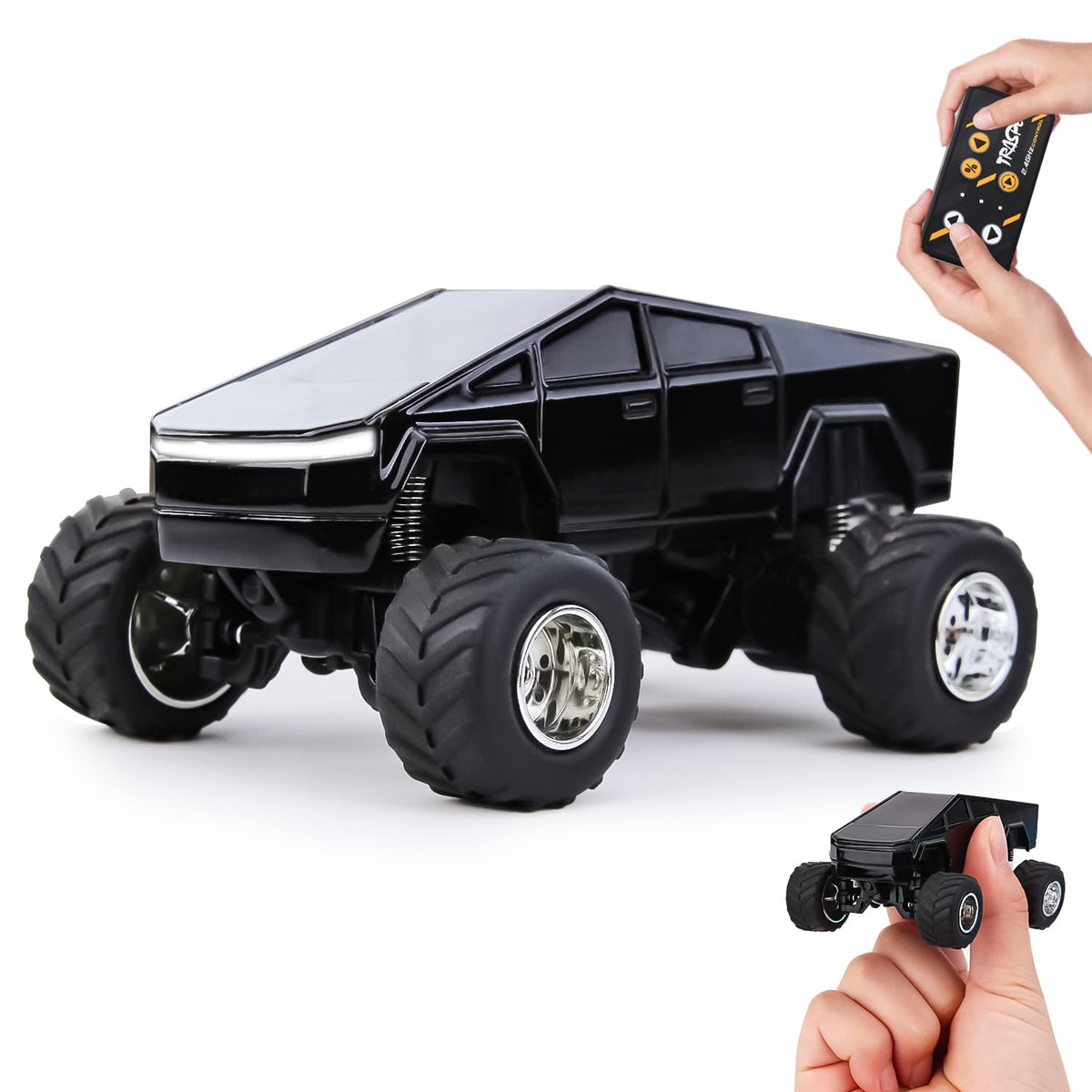 DDZOOU mini RC truck with compact alloy shell for portable play and easy transport