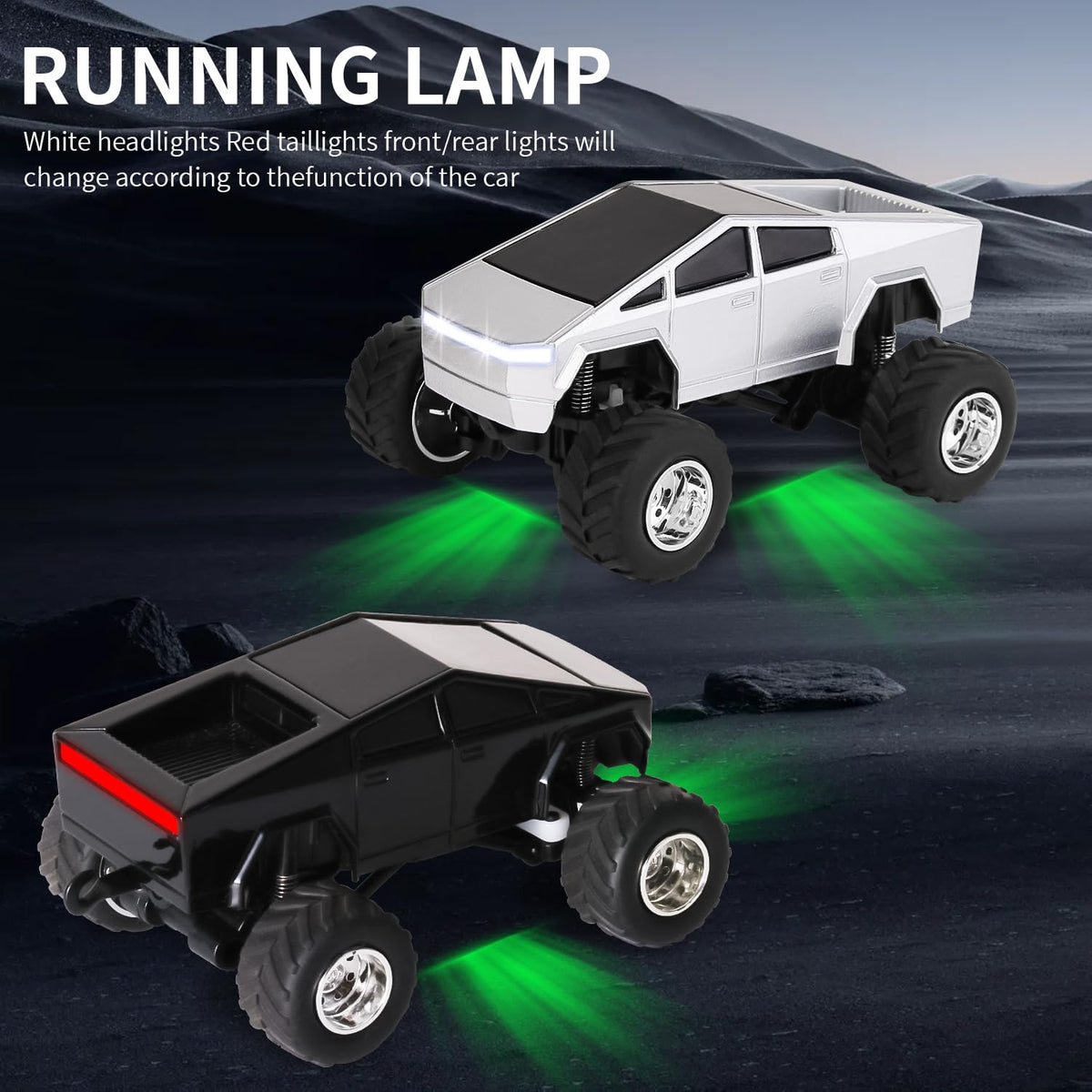 DDZOOU mini RC truck silver shell side view for compact indoor play