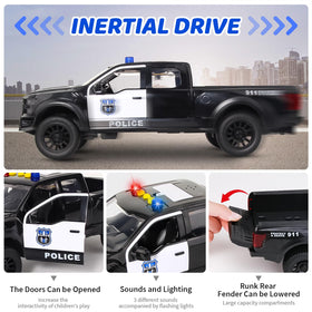 DDZOOU pickup truck toy with lights and sound enhances pretend play