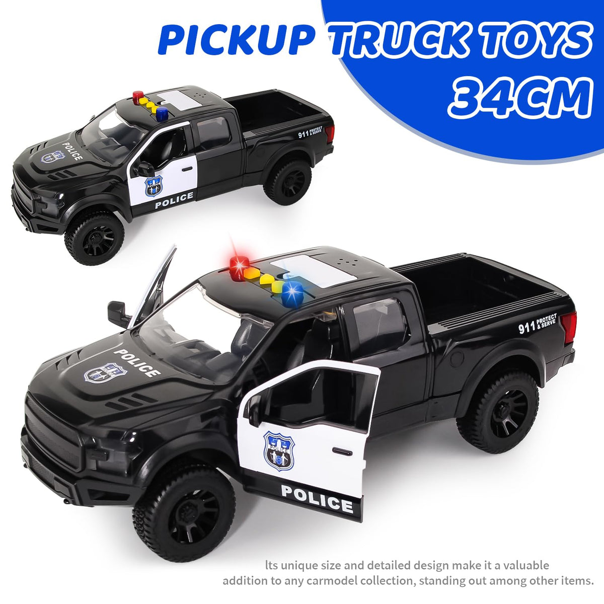 DDZOOU pickup truck toy with opening doors promotes interactive storytelling