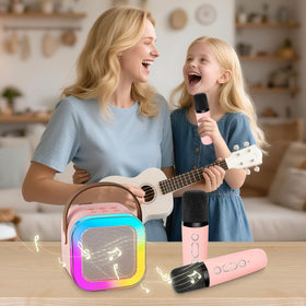 DEABOLAR wireless microphones pair for lively duet singing.