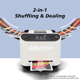 Dealtron eight wireless remotes enable quick card draws from any seat.