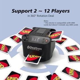 Dealtron Shadow Black 360-degree rotation ensures flexible dealing for all card games.