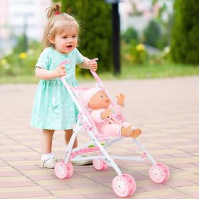 deao 13-inch baby doll and foldable stroller in one set