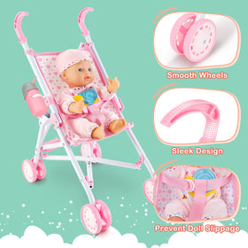 deao 13-inch baby doll with removable clothes for flexible play outfits