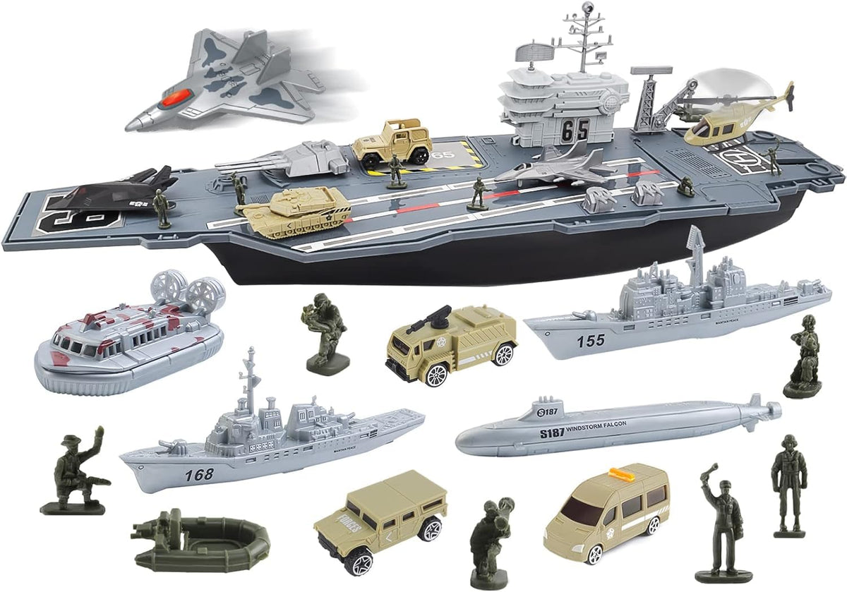 deAO aircraft carrier play set on deck for immersive naval adventures and imaginative play