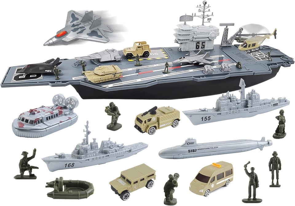 deAO aircraft carrier play set on deck for immersive naval adventures and imaginative play
