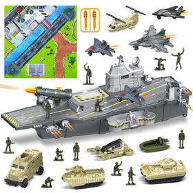 deAO aircraft carrier playset with lifting deck for dynamic naval battles