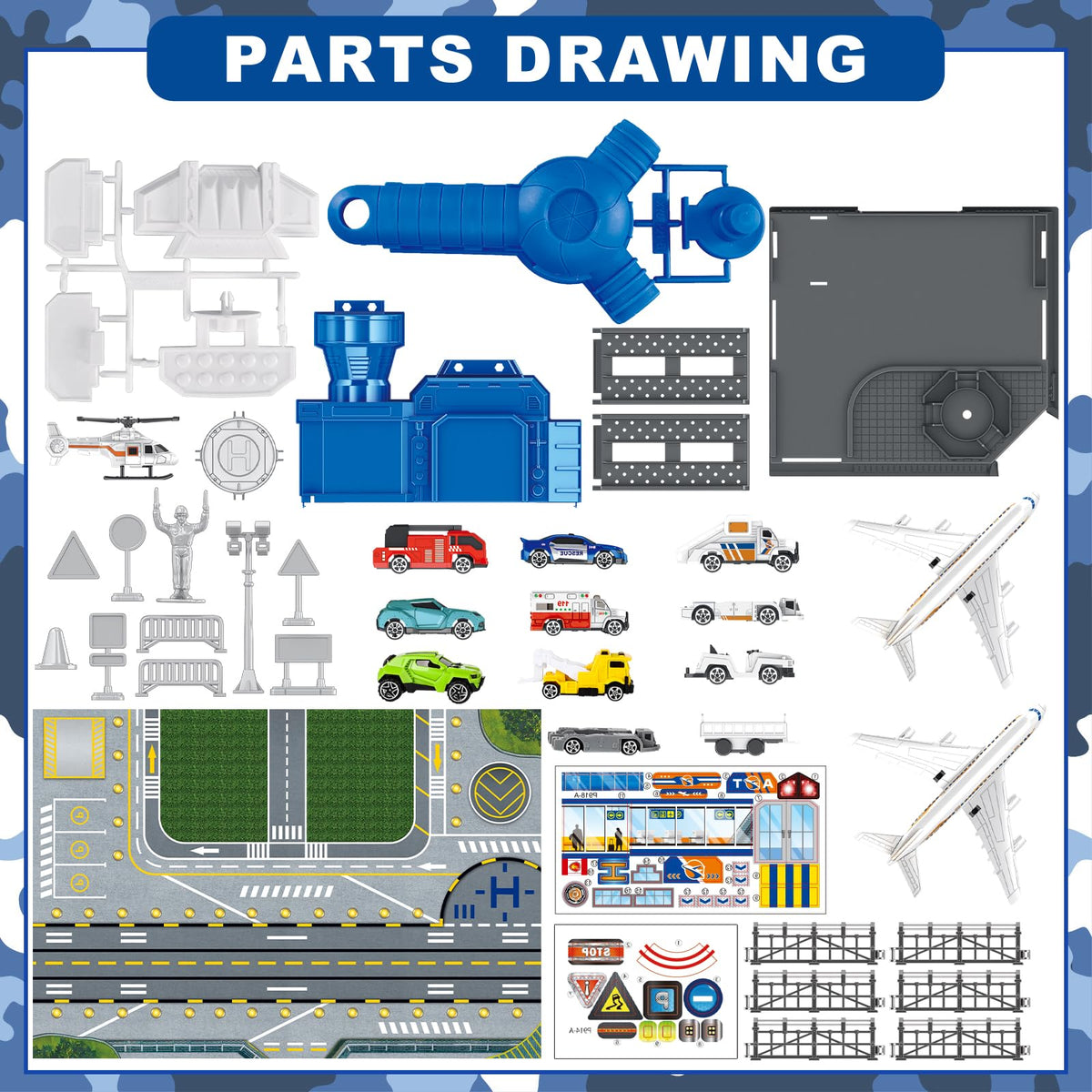 DeAO Airplane Toys Battle Map creates a realistic airport layout for planning