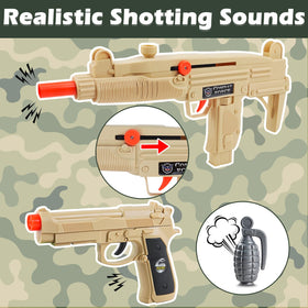 deAO army costume friction gun for tactile action and fun
