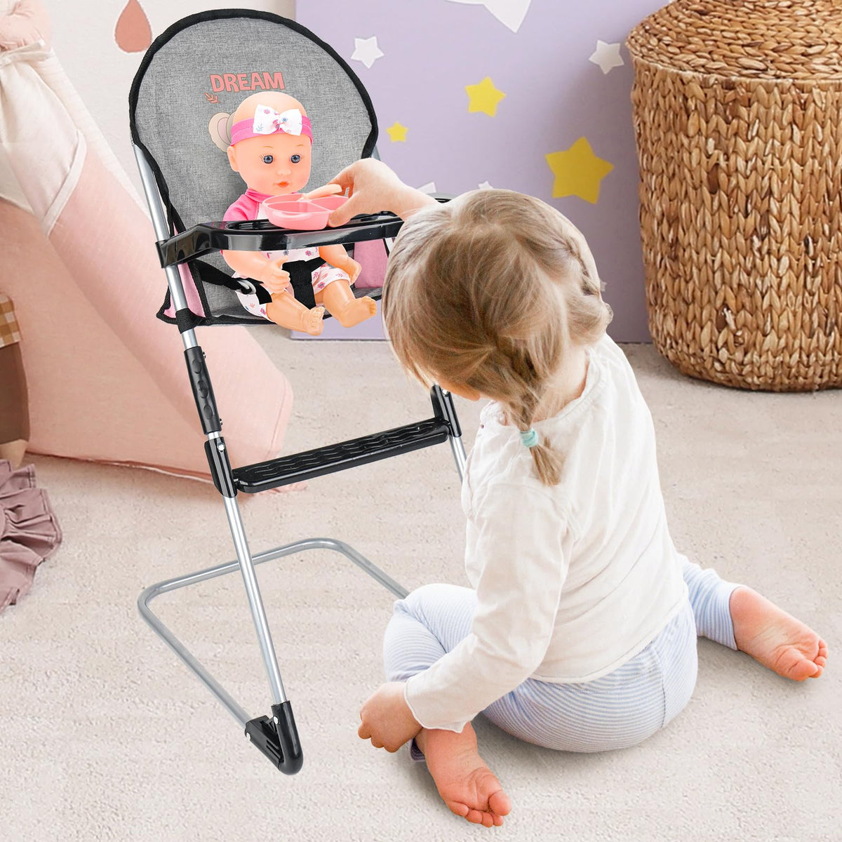 deAO doll diaper bag keeps pretend baby essentials organized on the go