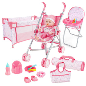 DeAO baby doll stroller enables easy playtime adventures and nurturing pretend play with your child.