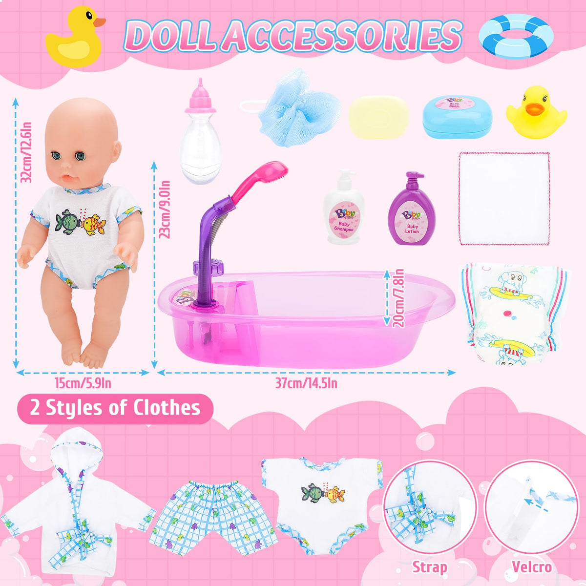 deAO 13-inch doll playset designed for ages 3 and up