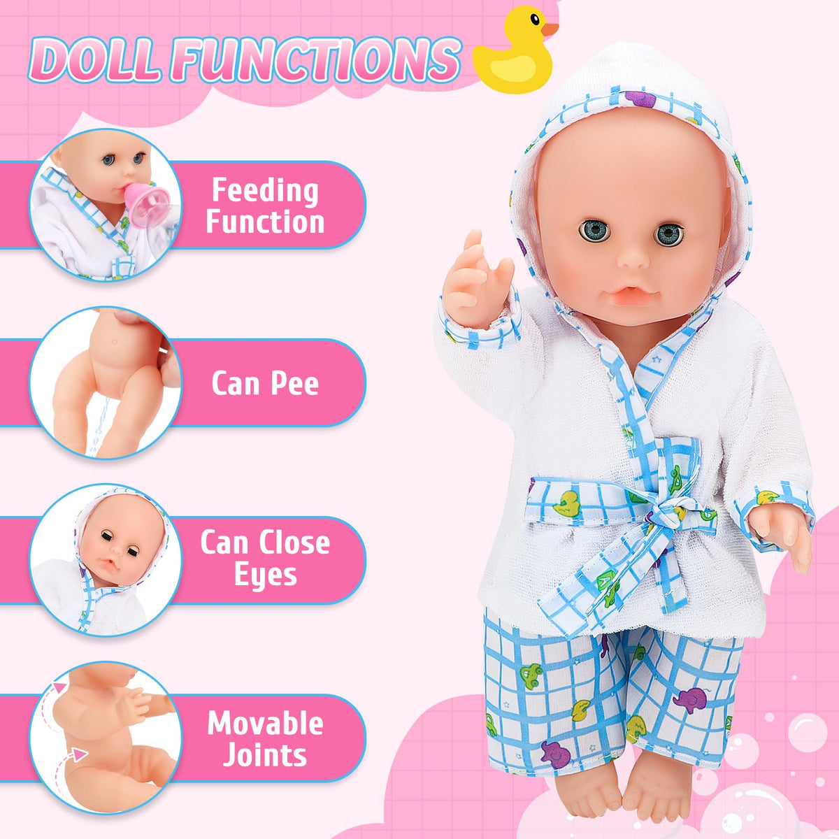 deAO bathrobe and doll clothes support dressing and role play